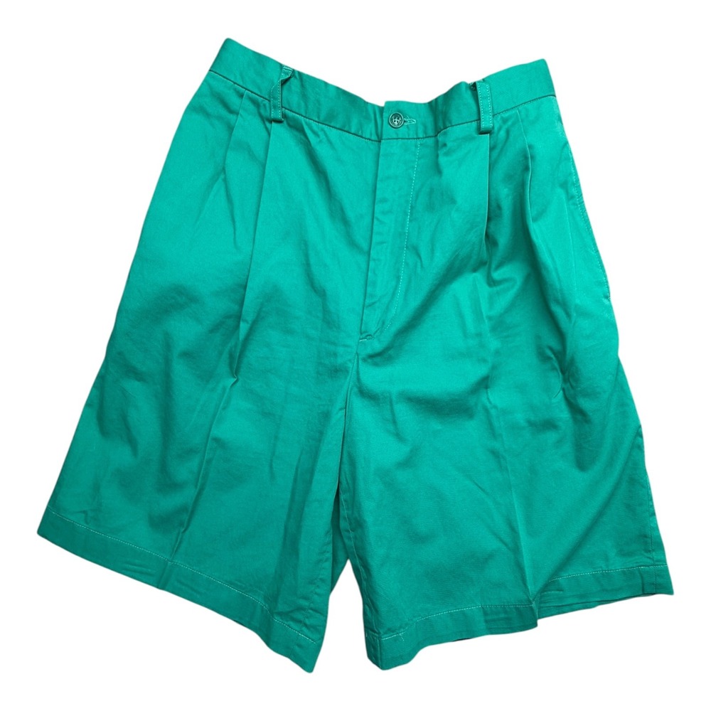 Ralph Lauren Polo Golf Green Pleated Shorts Womens Size 4 Cotton High Rise 7in